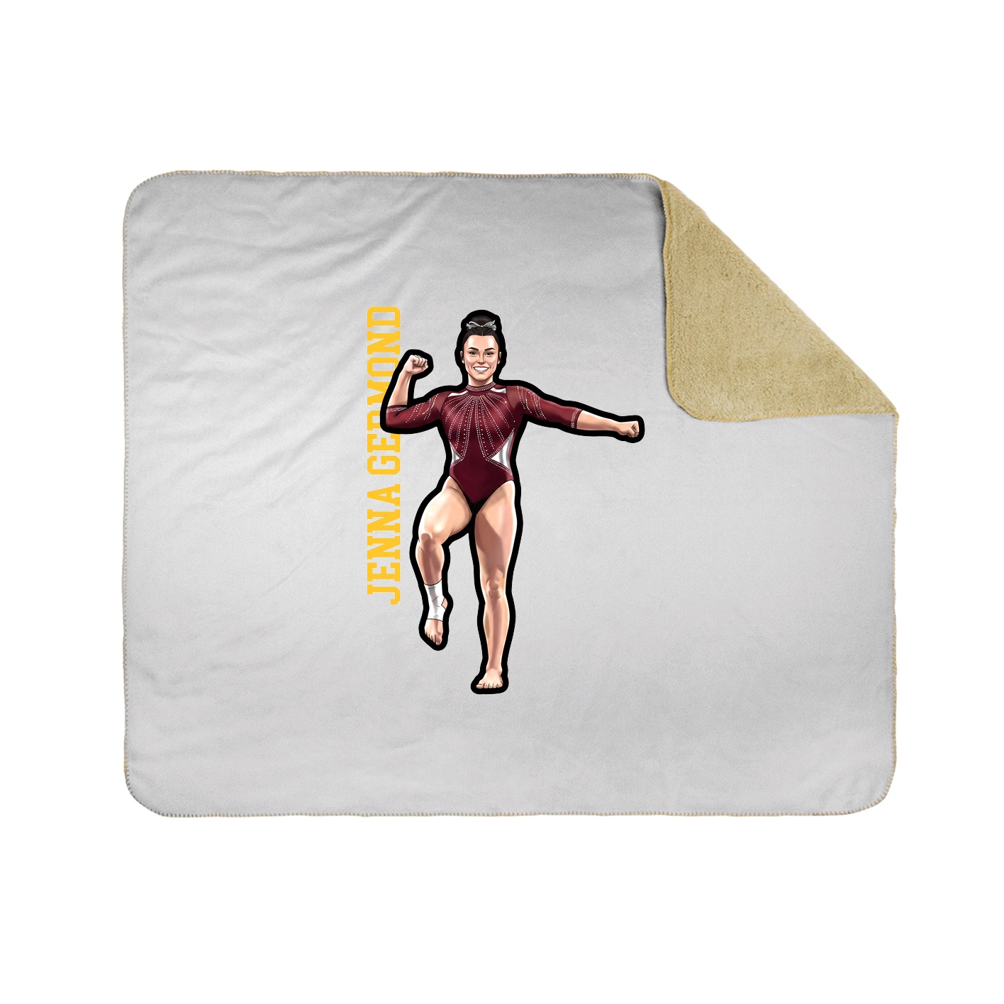 Throw Blanket — Name Vertical in White