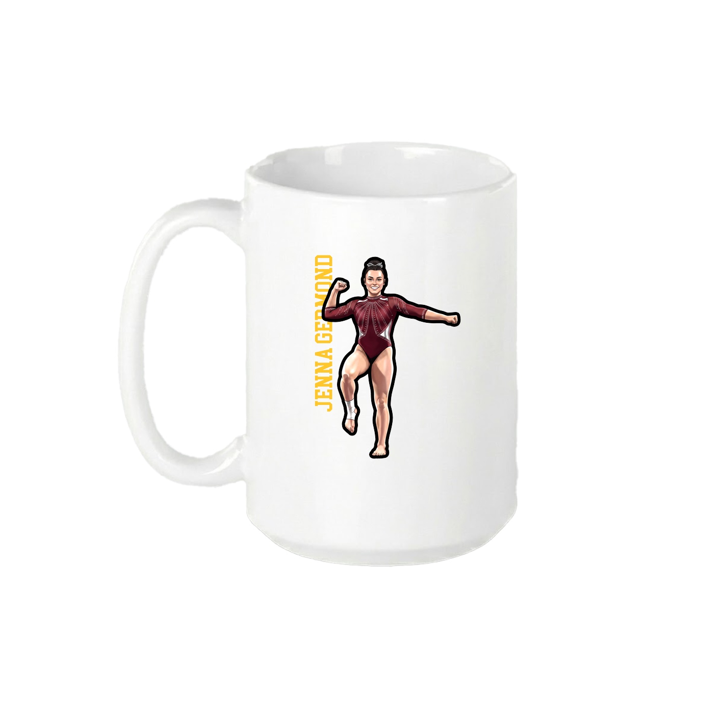 15oz Coffee Mug — Name Vertical in White