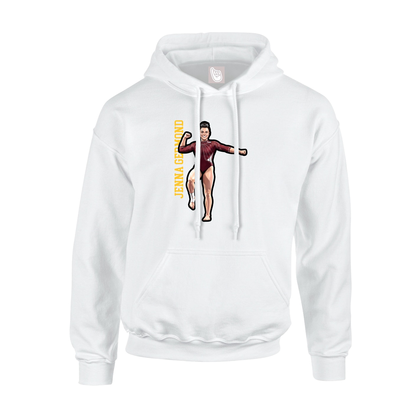 Youth Hoodie — Name Vertical in White