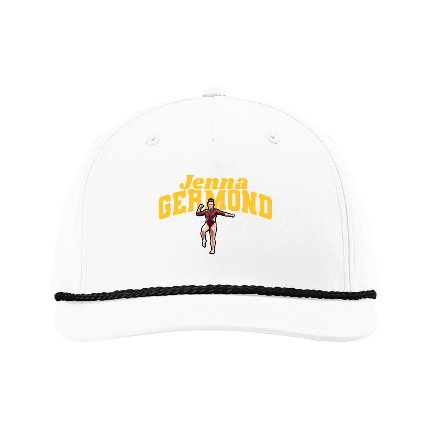 Five-Panel Classic Rope Cap — Signature Arch in White