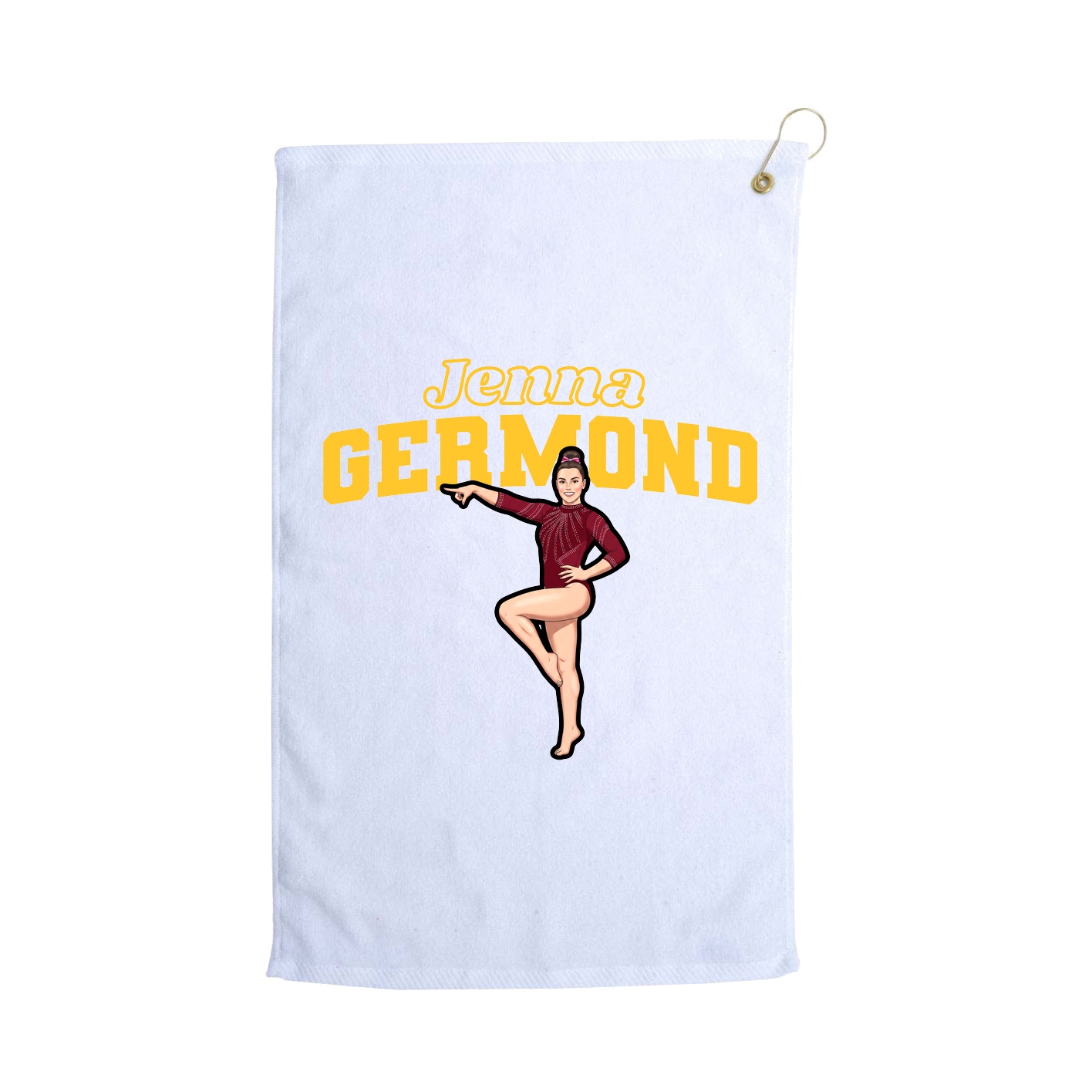 Golf Towel — Name Arch in White