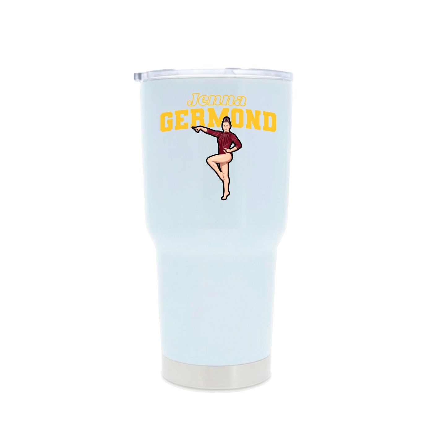 30oz Stainless Steel Tumbler — Name Arch in White