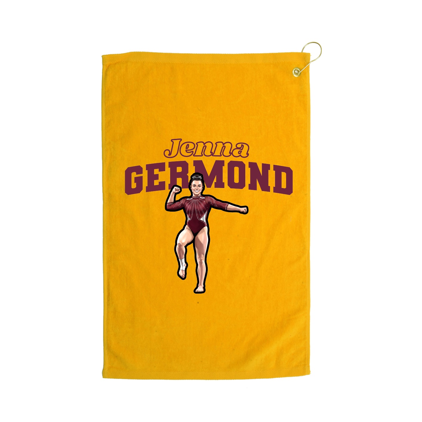 Golf Towel — Name Arch in Gold