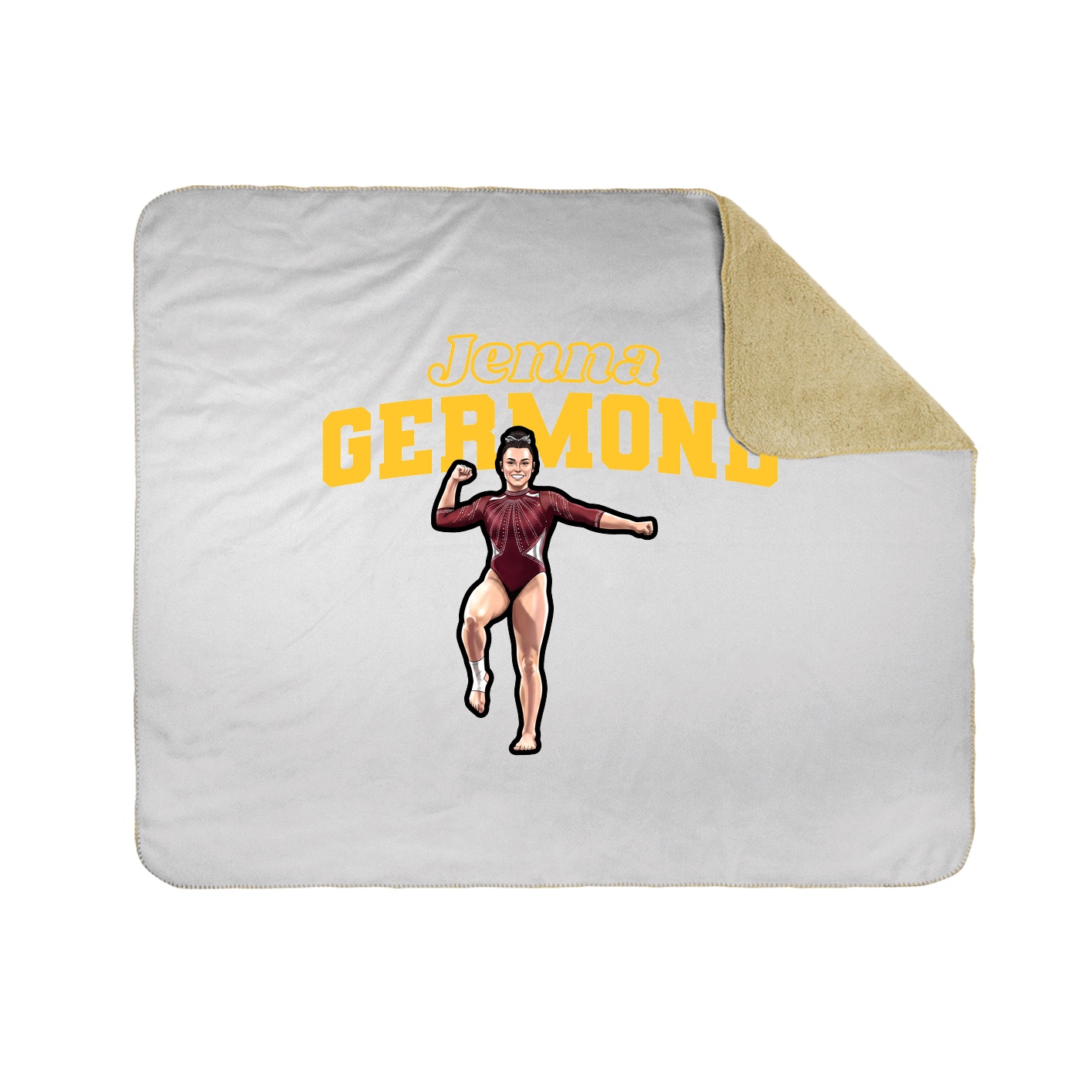 Throw Blanket — Name Arch in White