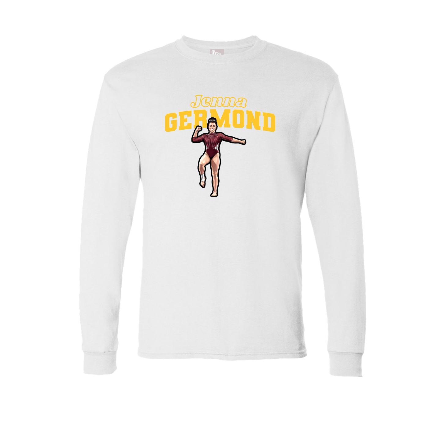 Long Sleeve Tee — Name Arch in White