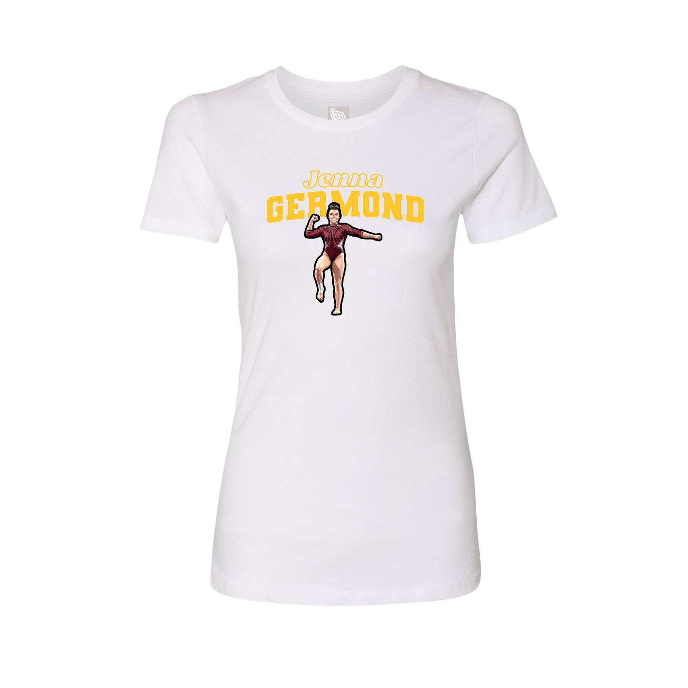 Fitted Women's Tee — Name Arch in White