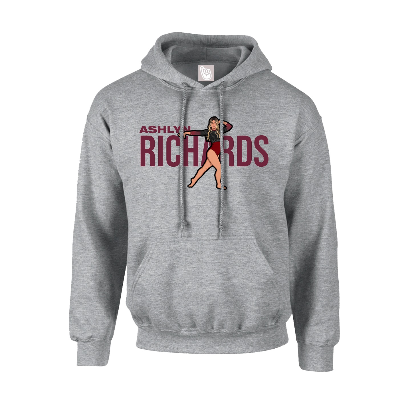 Hoodie — Player Name in Grey