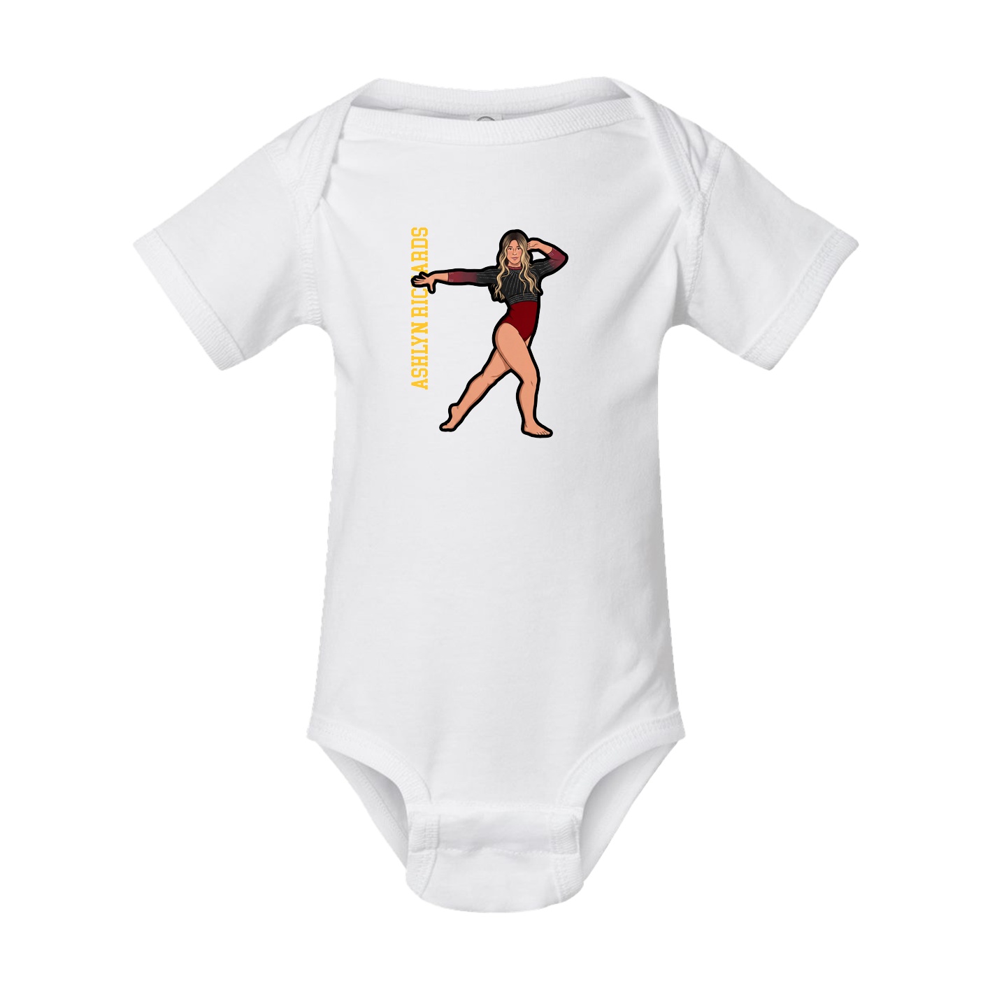 Baby Onesie — Name Vertical in White