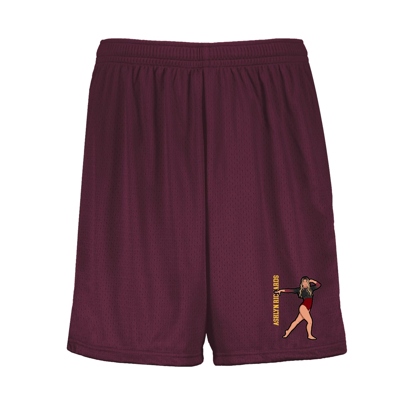 Shorts — Name Vertical in Maroon