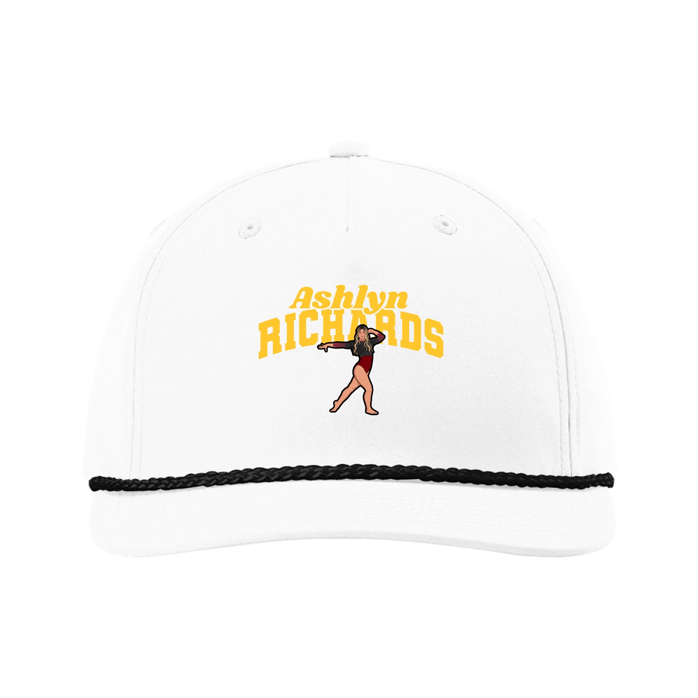 Five-Panel Classic Rope Cap — Signature Arch in White
