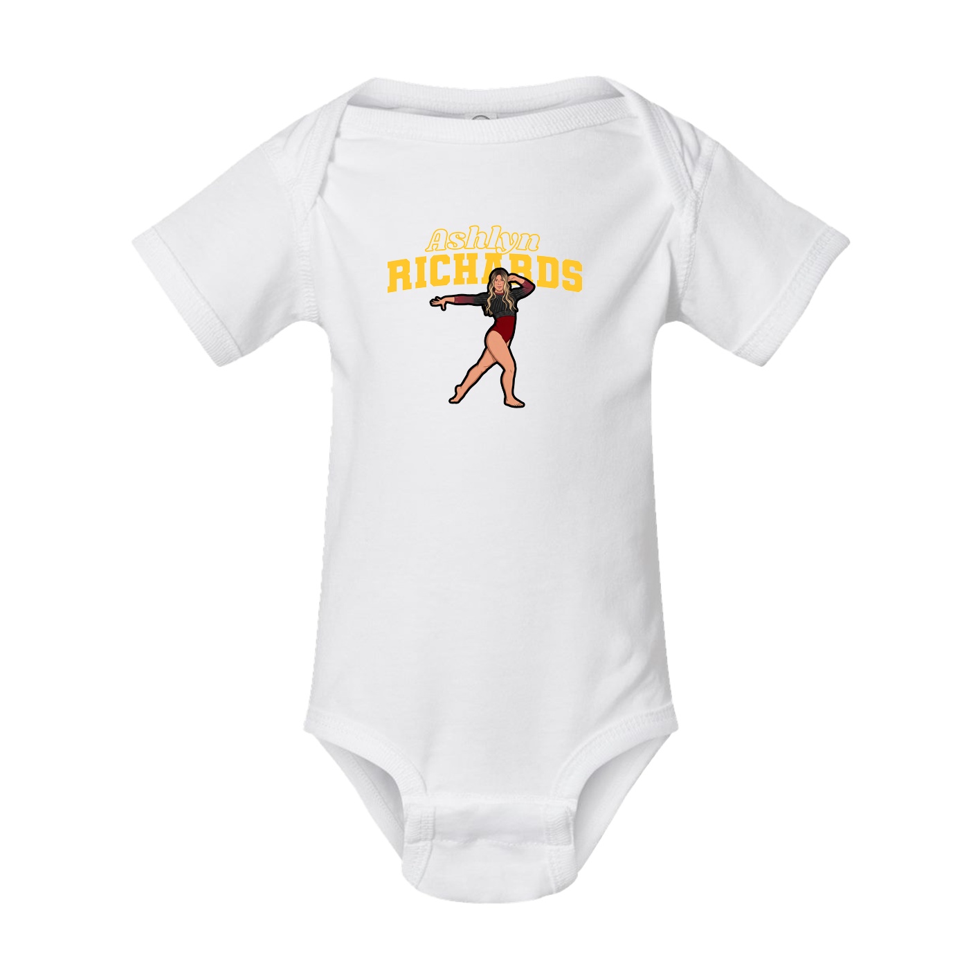 Baby Onesie — Name Arch in White