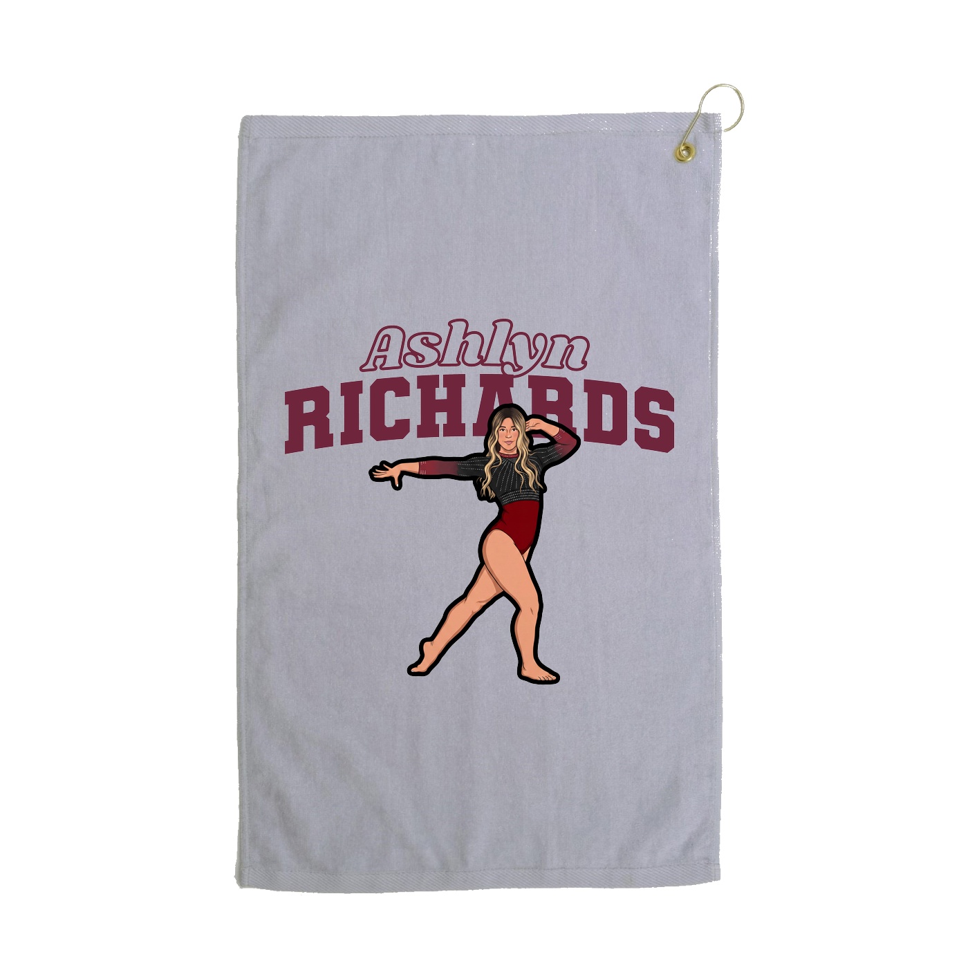 Golf Towel — Name Arch in Grey