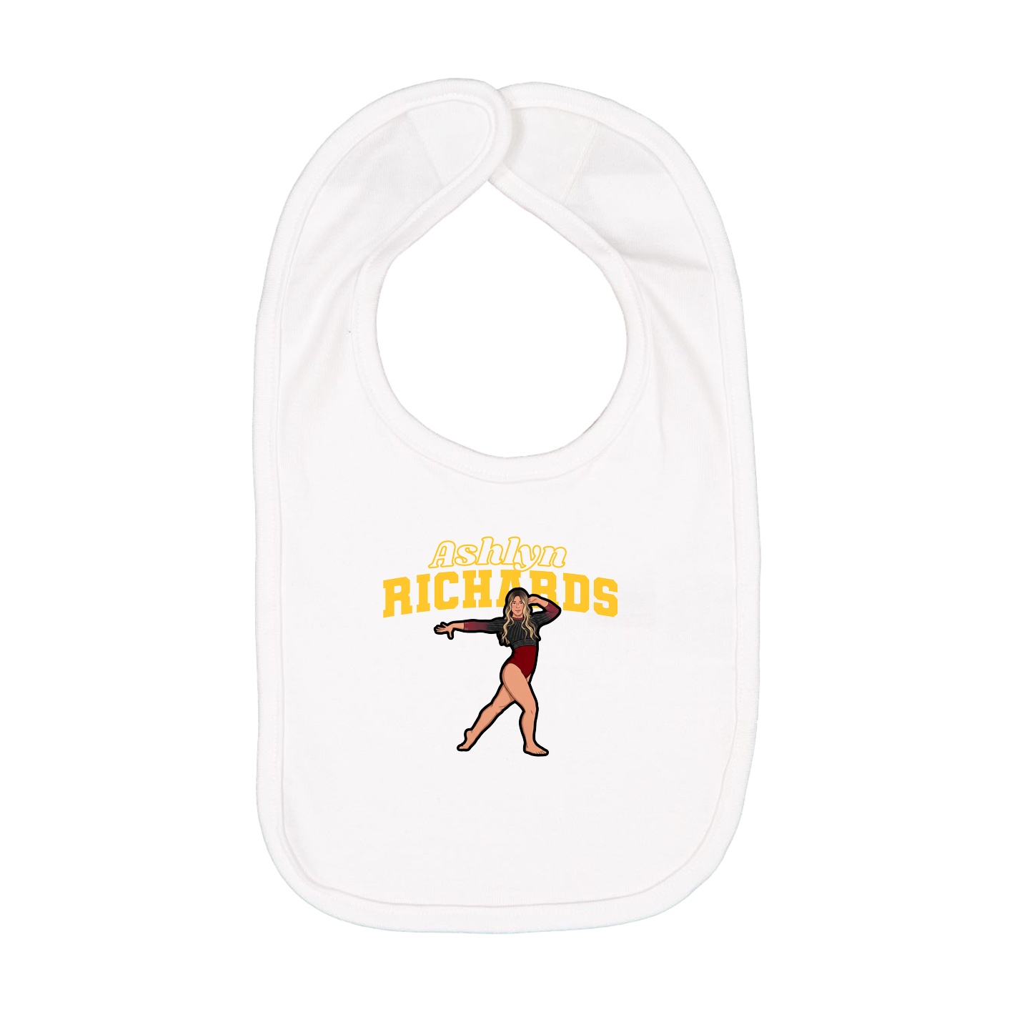 Infant Bib — Name Arch in White