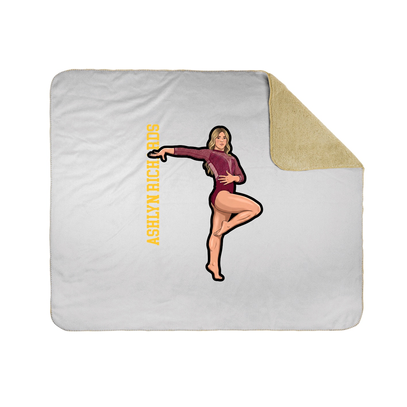 Throw Blanket — Name Vertical in White