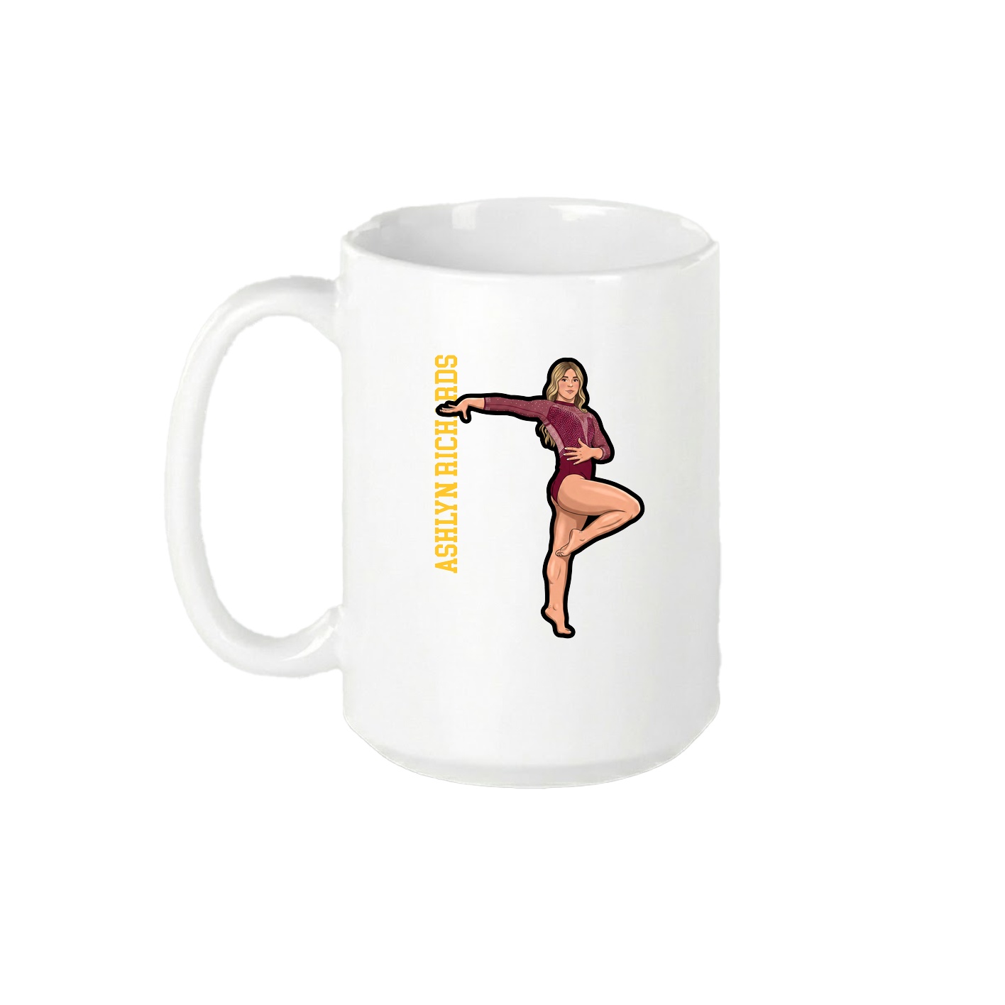 15oz Coffee Mug — Name Vertical in White