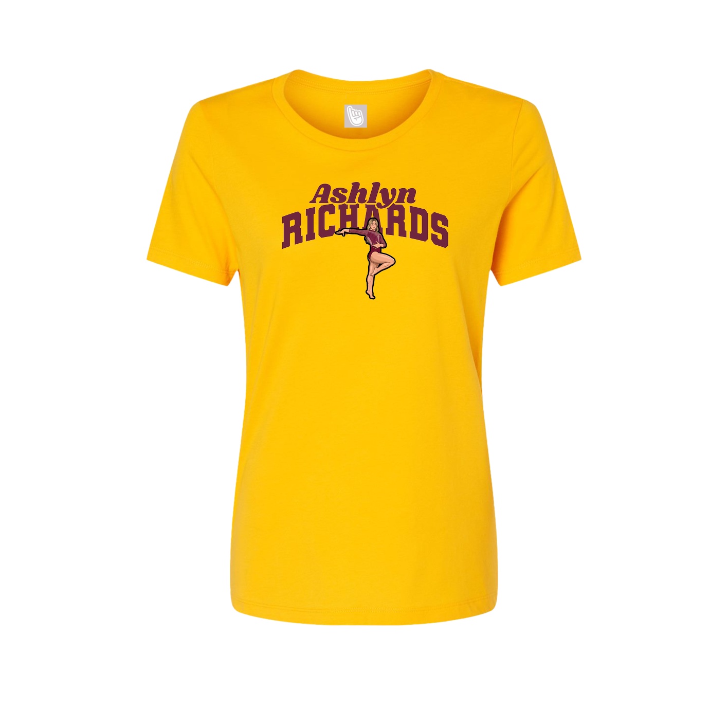 Fitted Women's Tee — Signature Arch in Gold