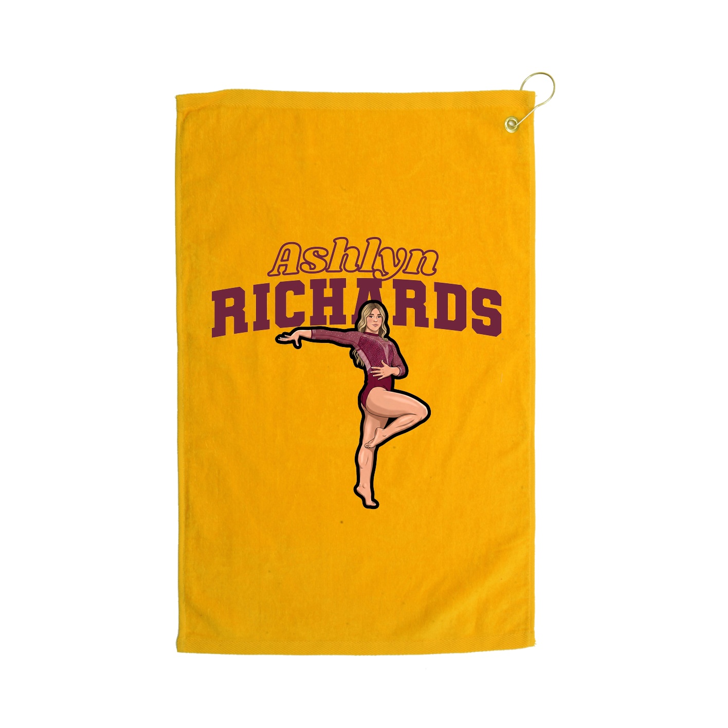 Golf Towel — Name Arch in Gold