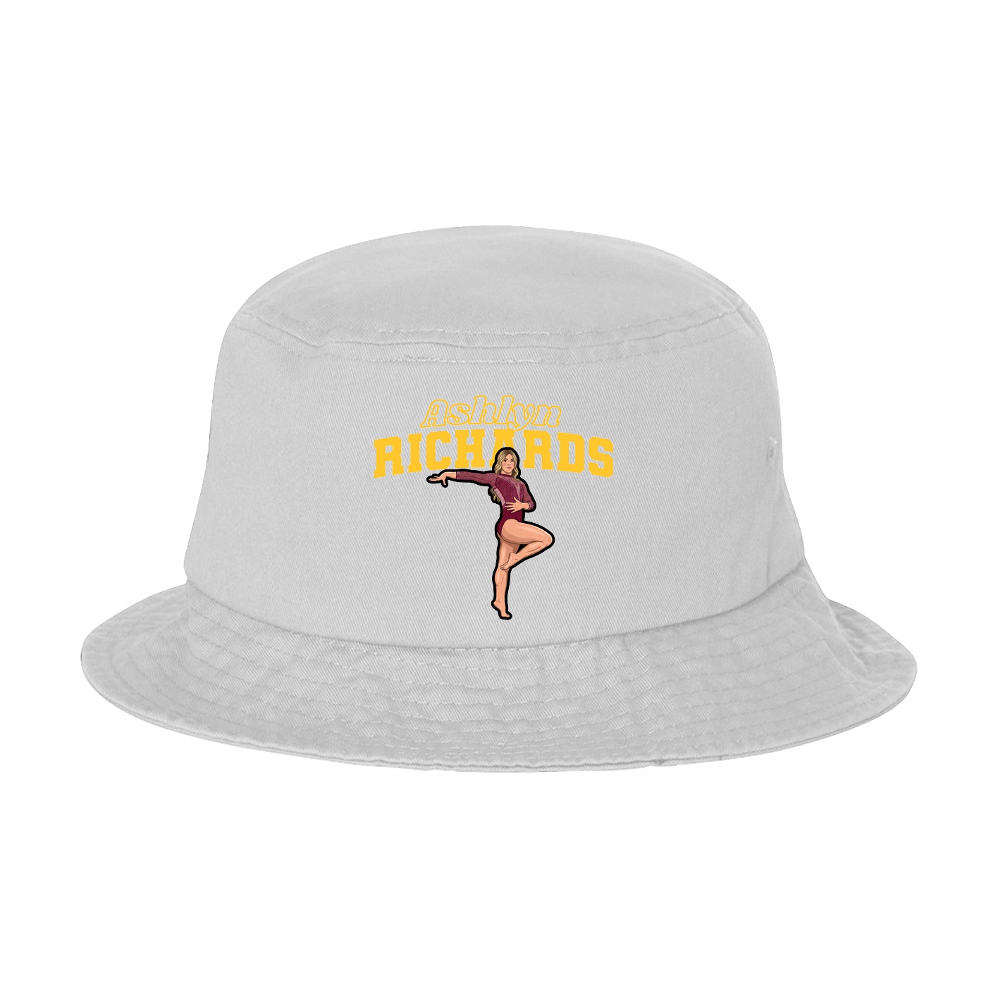 Bucket Cap — Name Arch in White