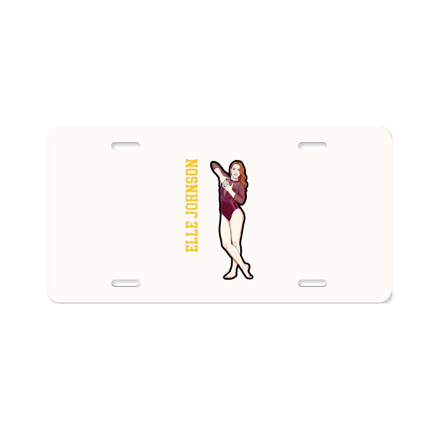 License Plate — Name Vertical in Classic