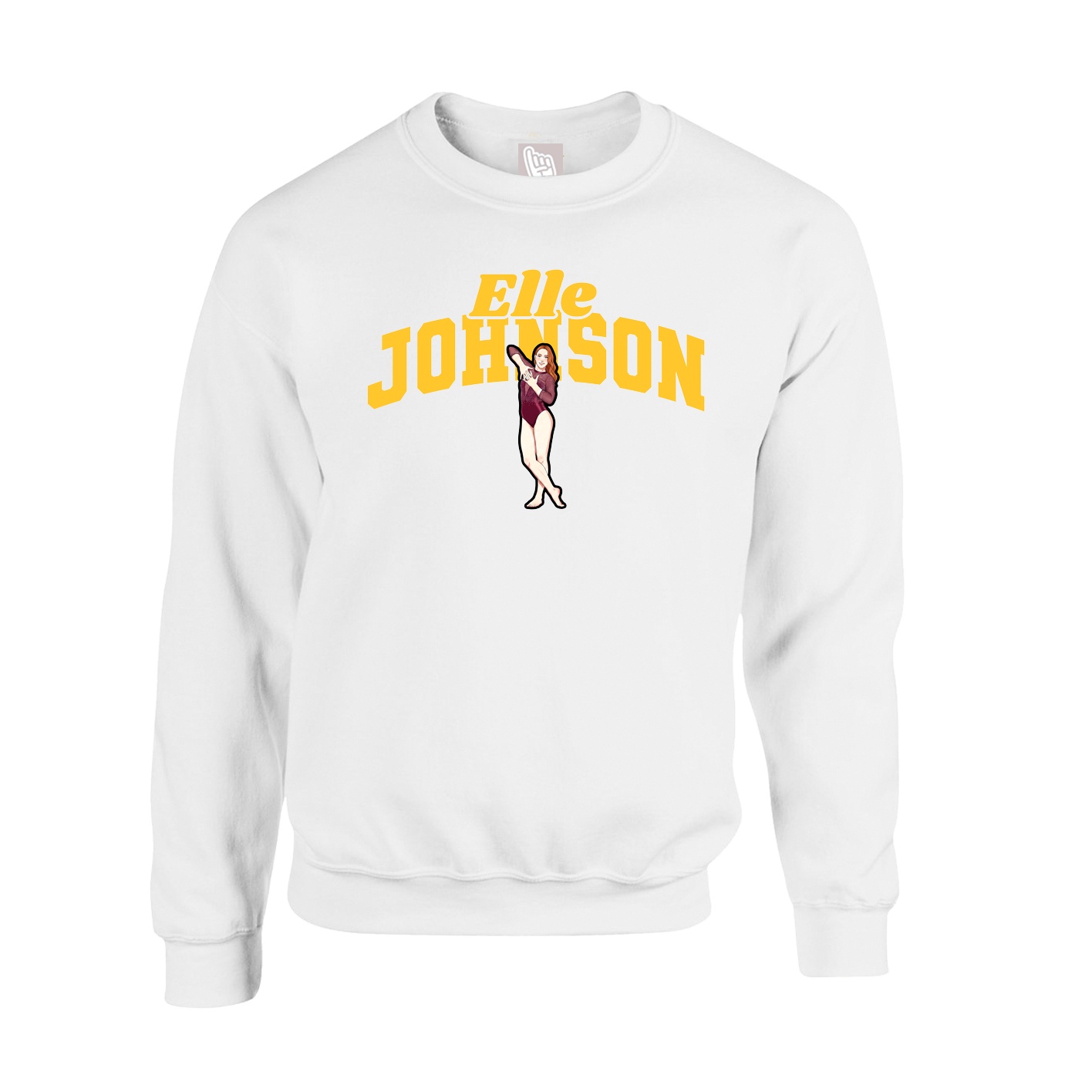 Fleece Crew — Signature Arch in White