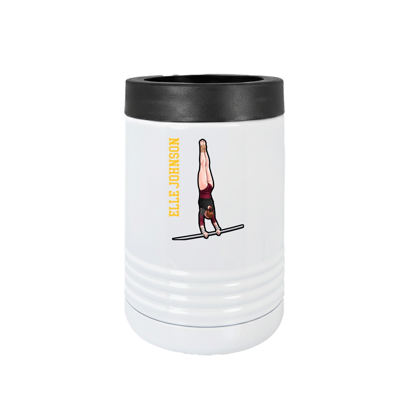 Beverage Holder — Name Vertical in White