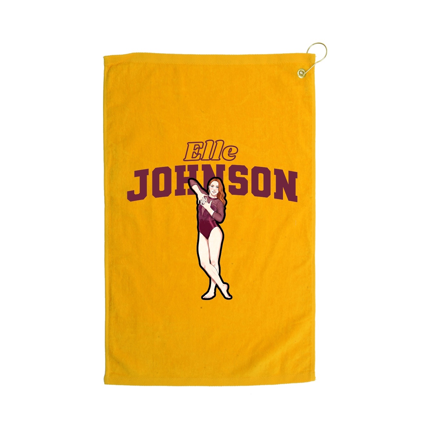 Golf Towel — Name Arch in Gold