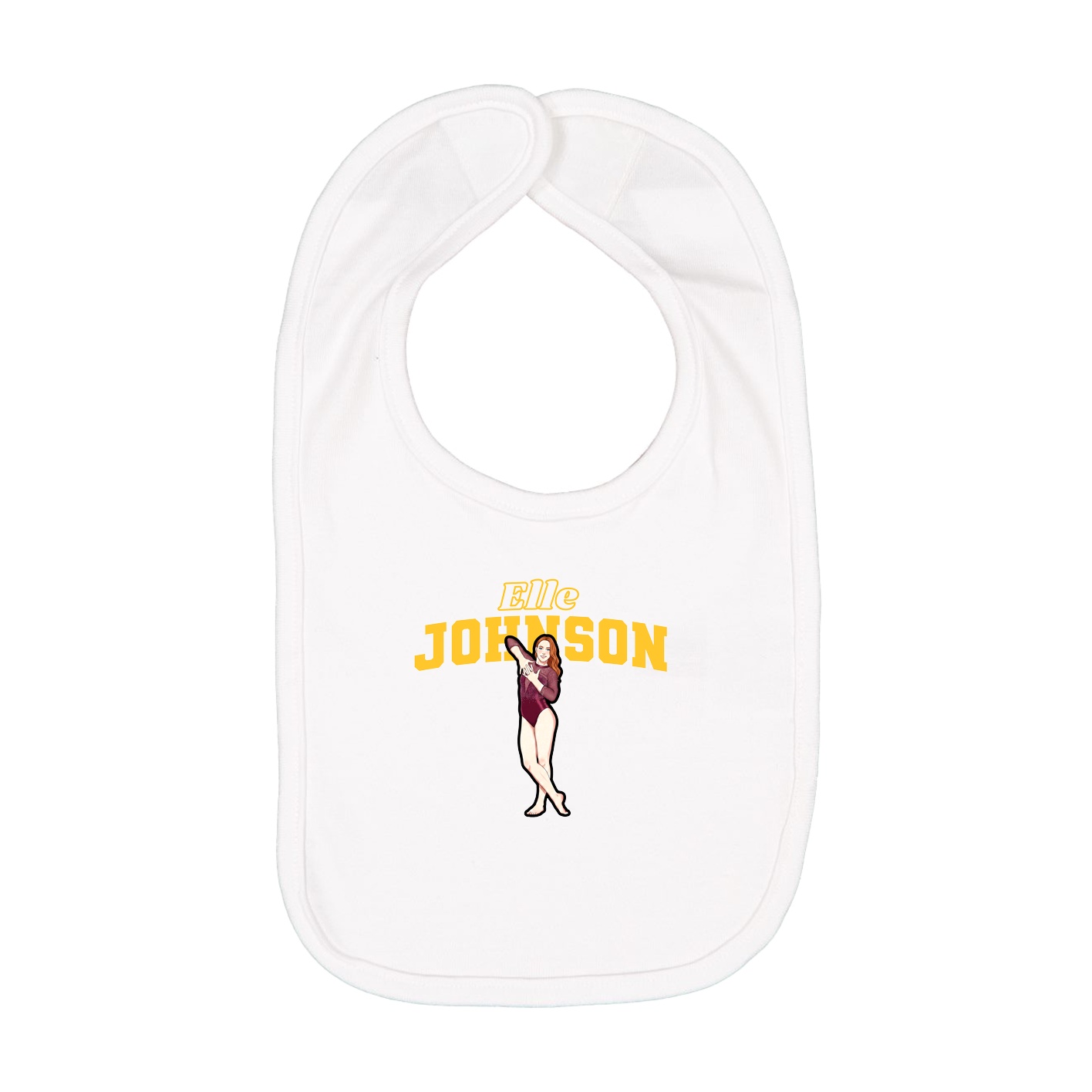 Infant Bib — Name Arch in White