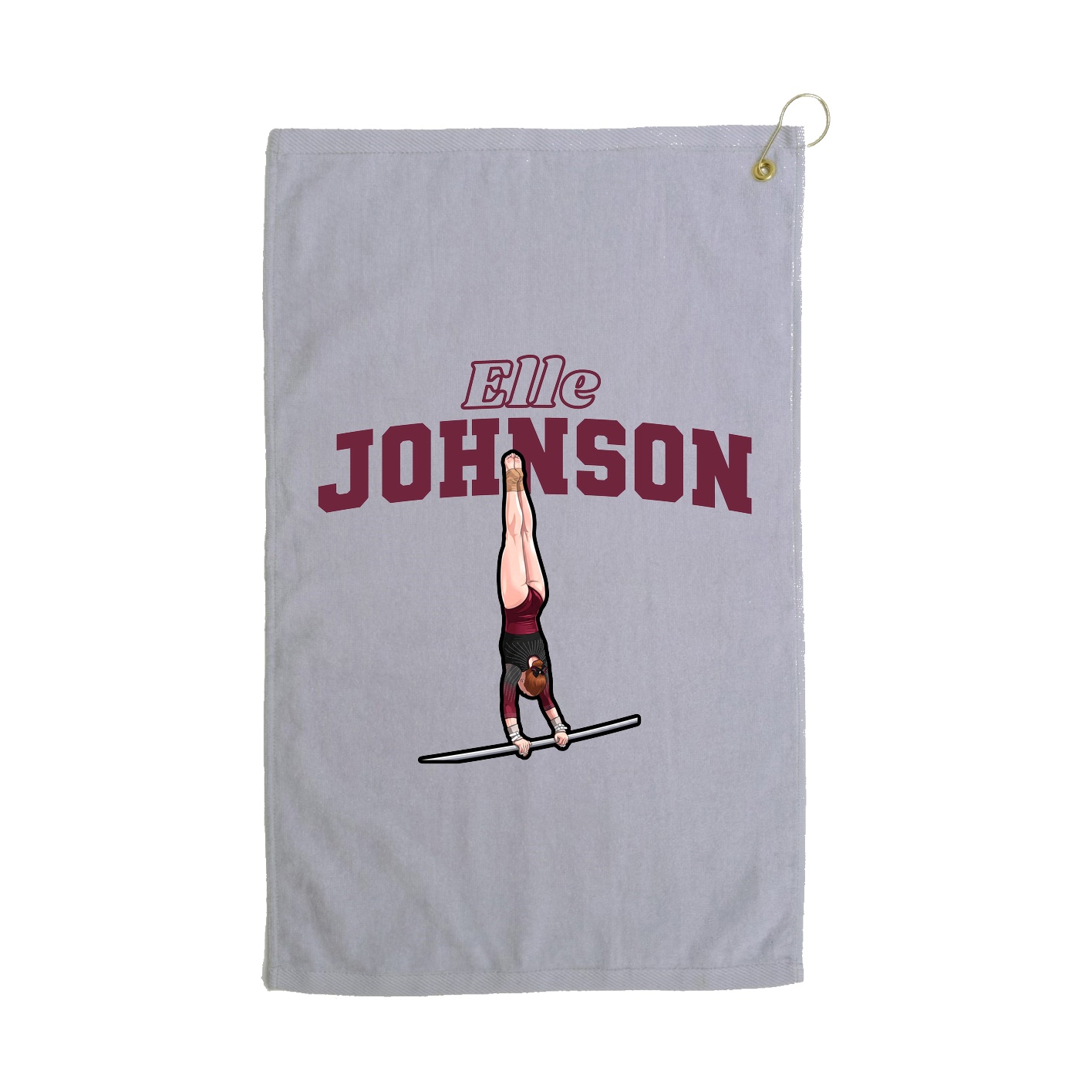 Golf Towel — Name Arch in Grey