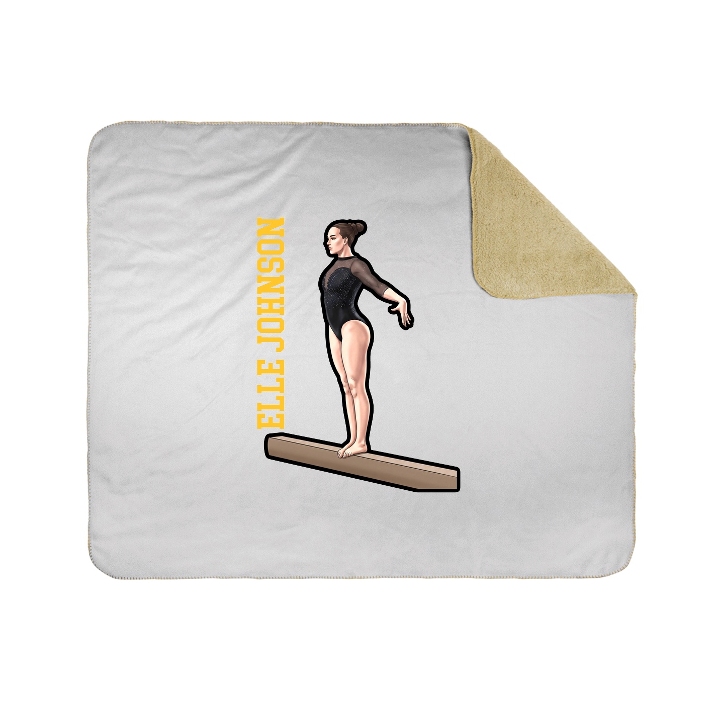 Throw Blanket — Name Vertical in White