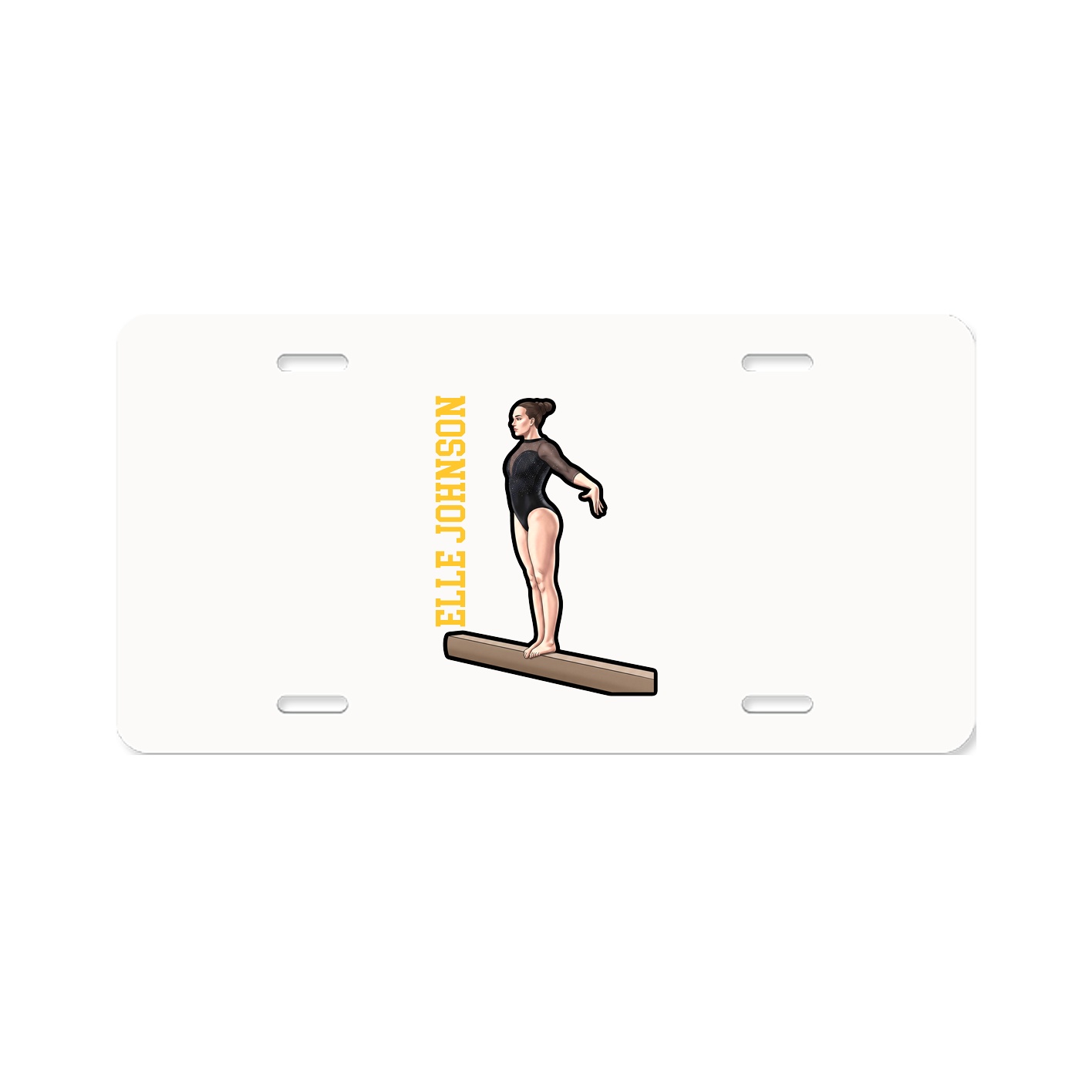 License Plate — Name Vertical in Classic