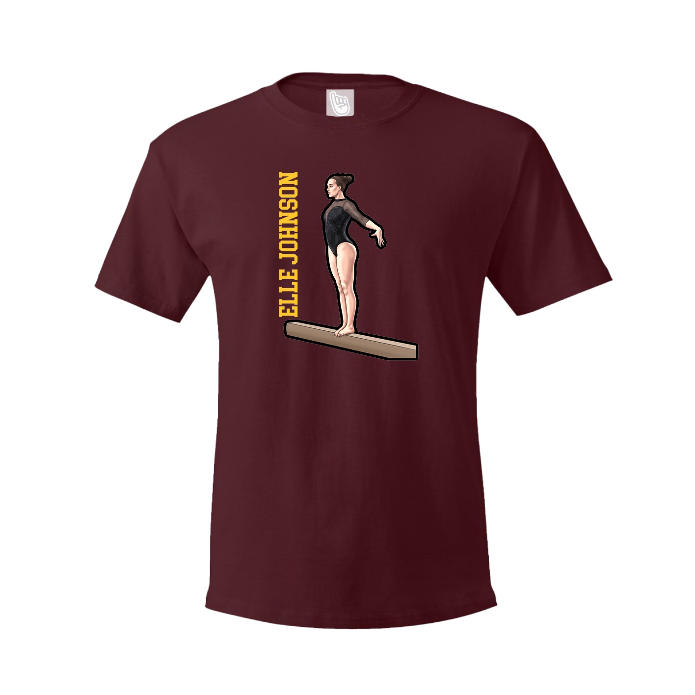 Youth Tee — Name Vertical in Maroon
