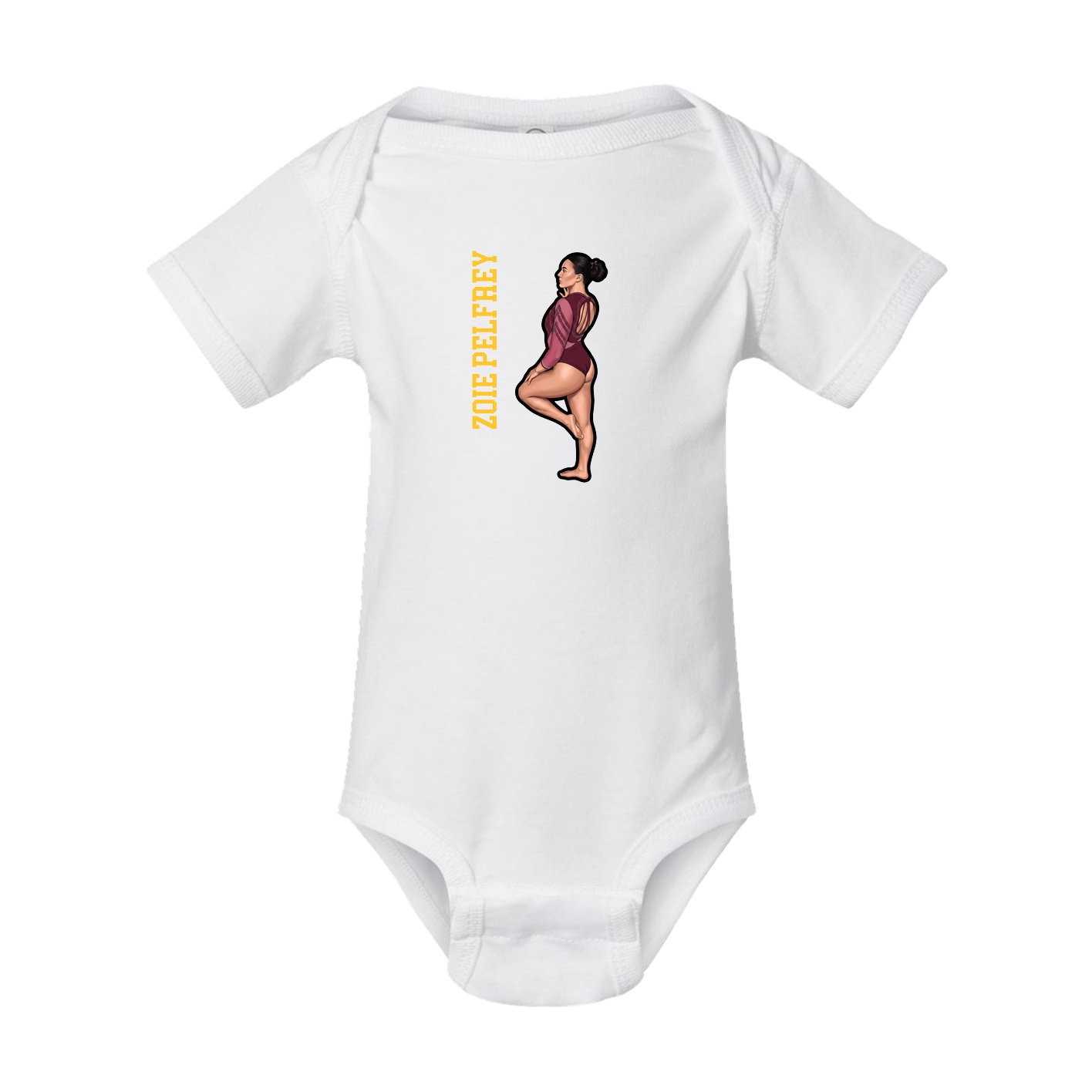 Baby Onesie — Name Vertical in White