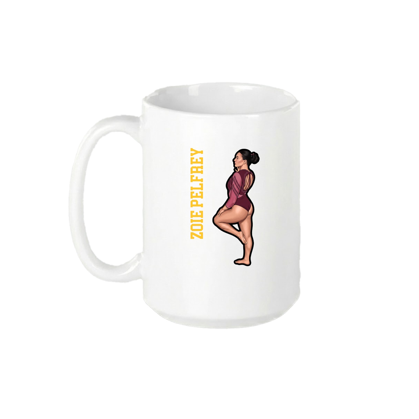 15oz Coffee Mug — Name Vertical in White