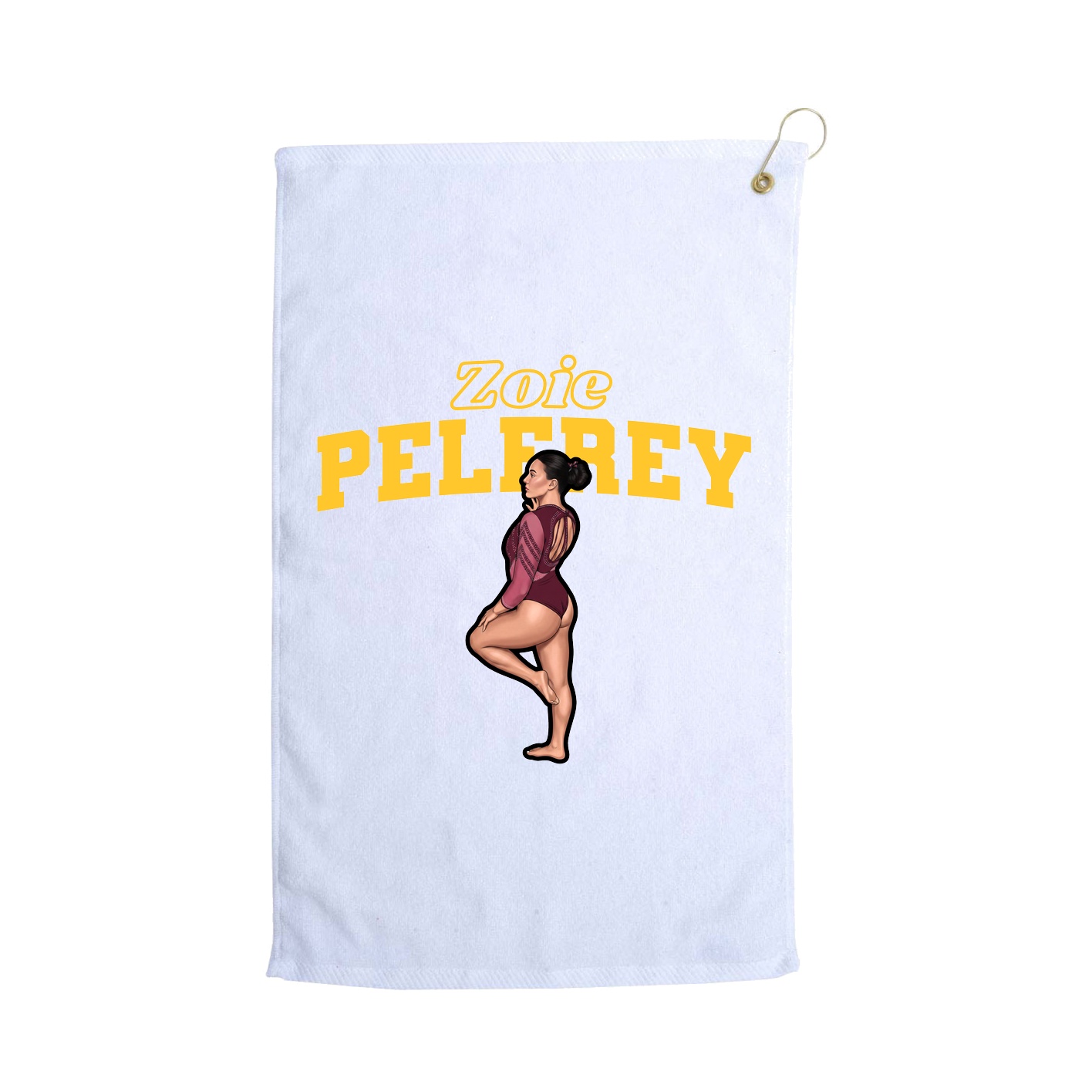 Golf Towel — Name Arch in White
