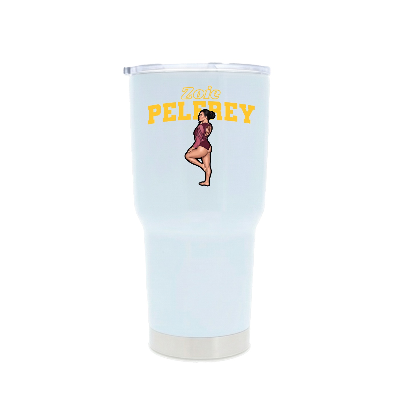 30oz Stainless Steel Tumbler — Name Arch in White