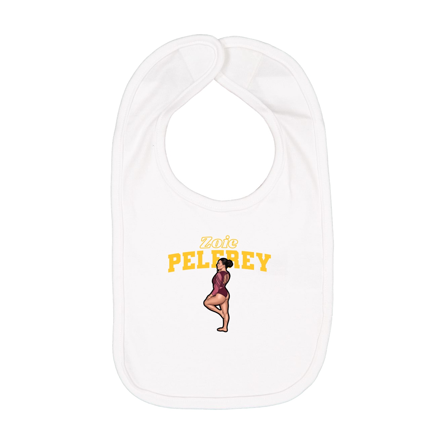 Infant Bib — Name Arch in White
