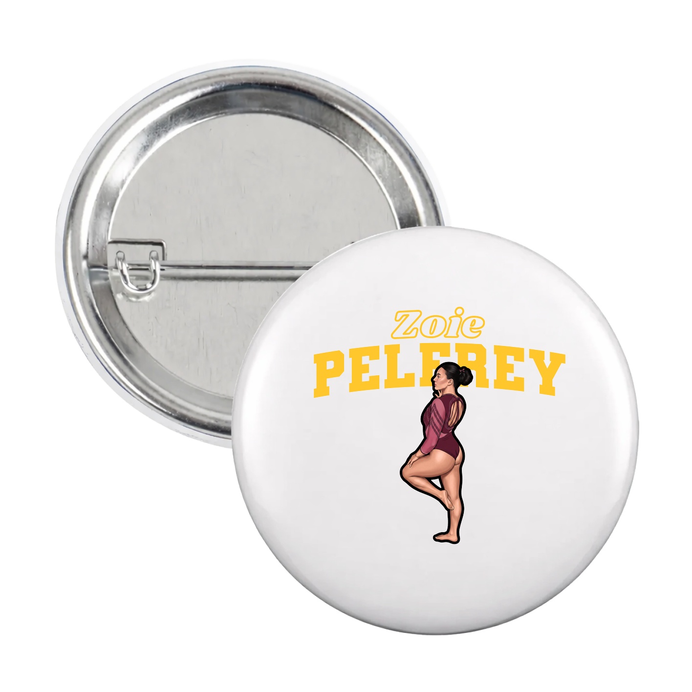 Game Day Button — Name Arch in White