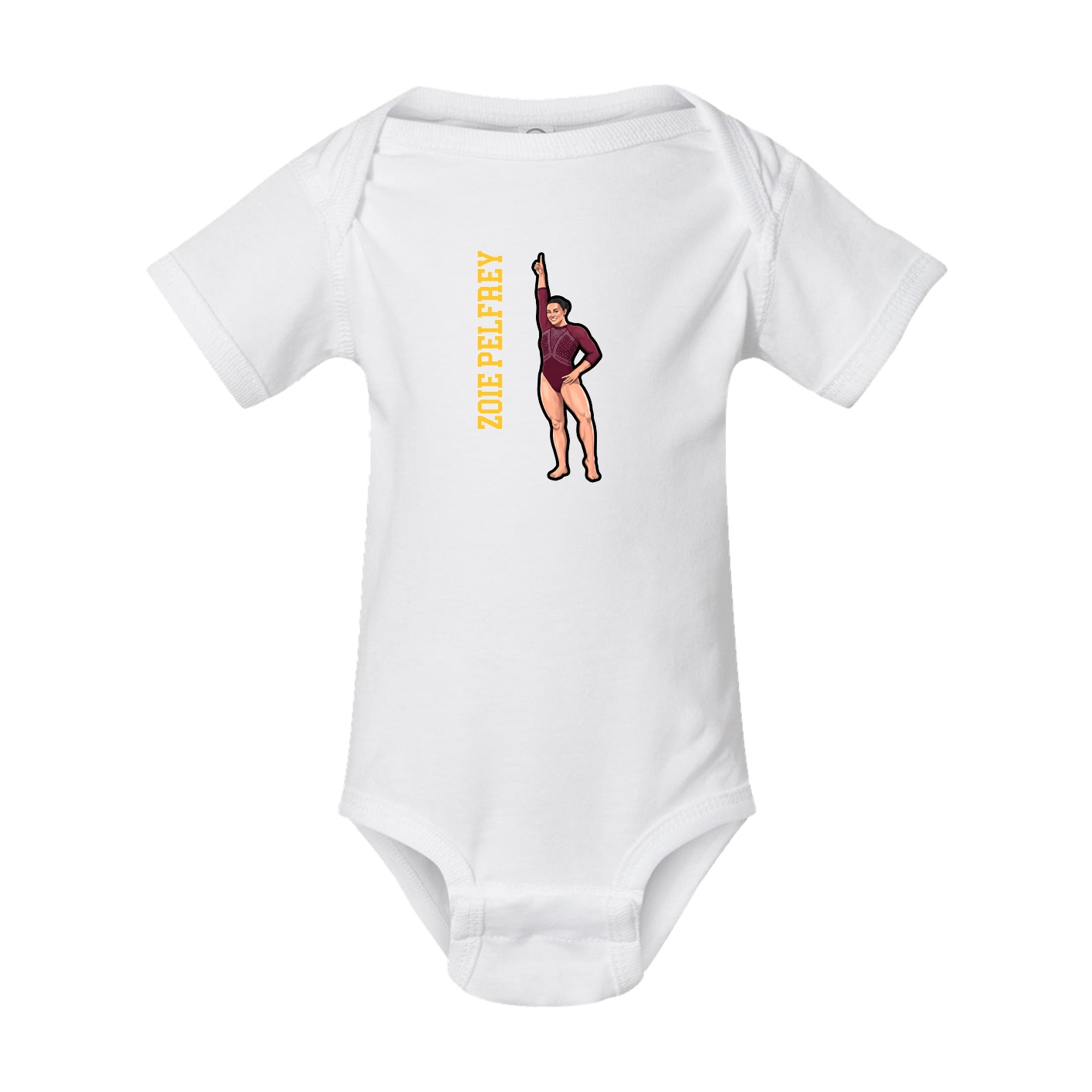 Baby Onesie — Name Vertical in White