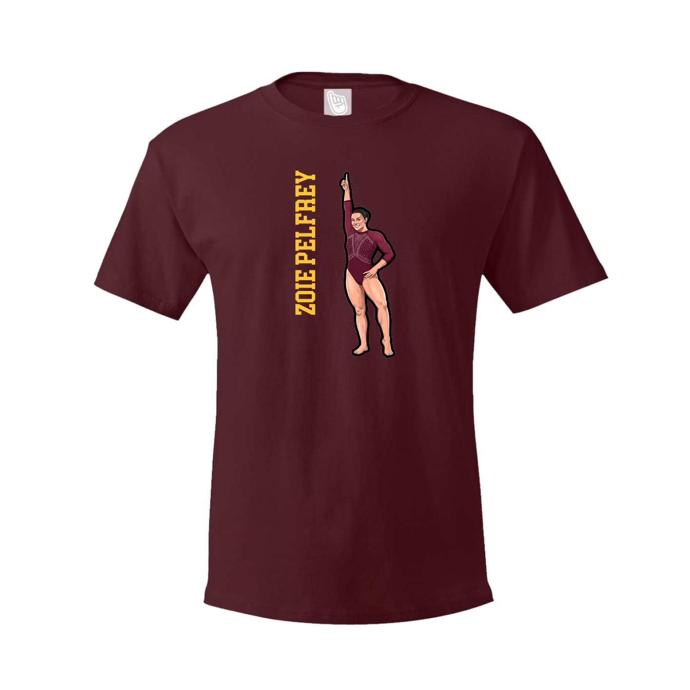 Tee — Name Vertical in Maroon