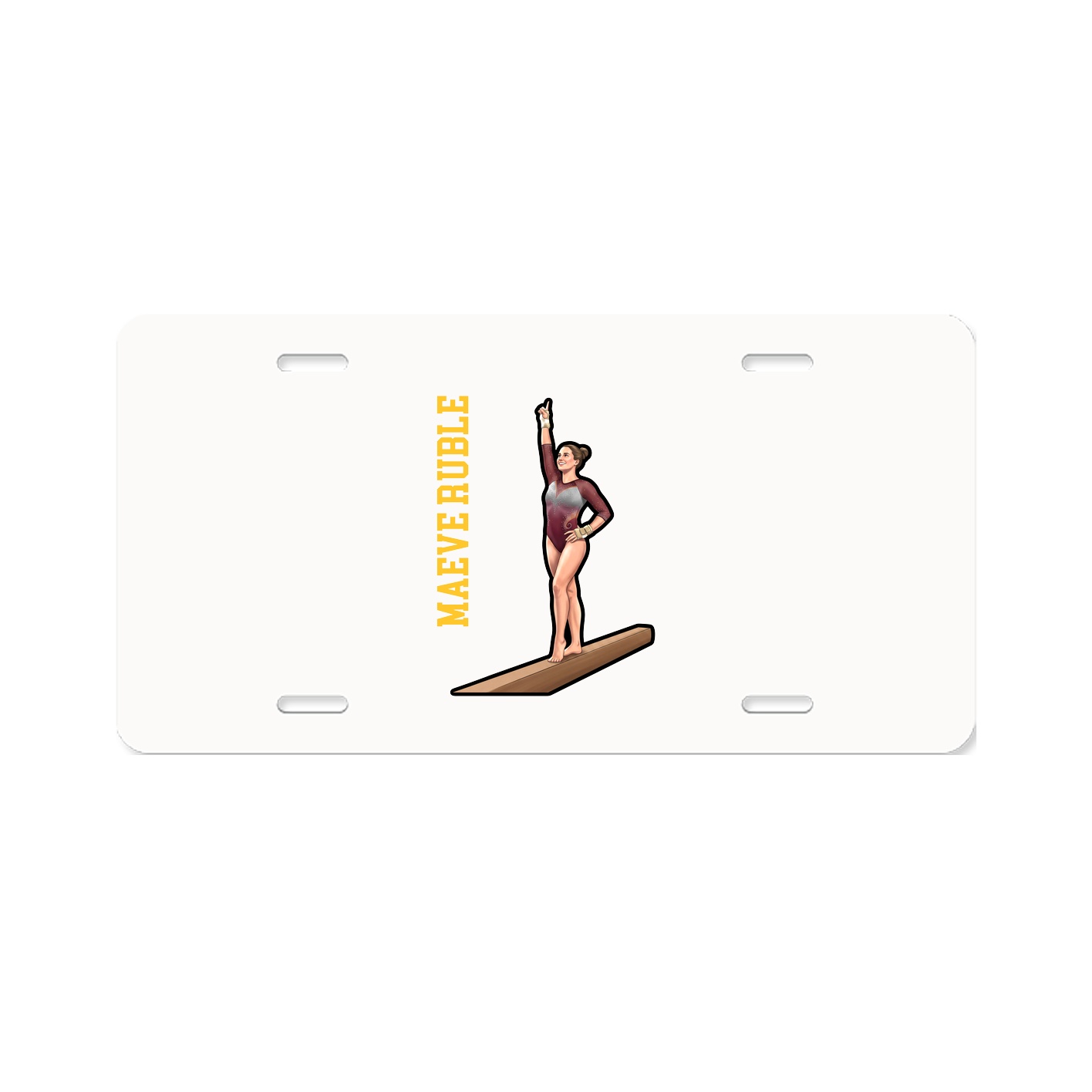 License Plate — Name Vertical in Classic