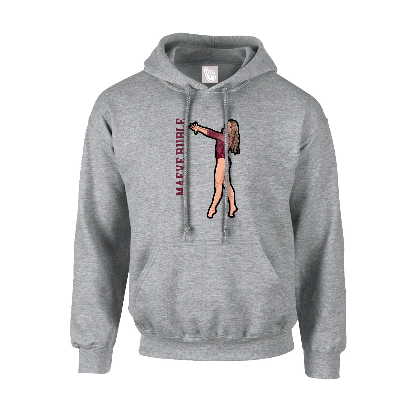 Youth Hoodie — Name Vertical in Grey