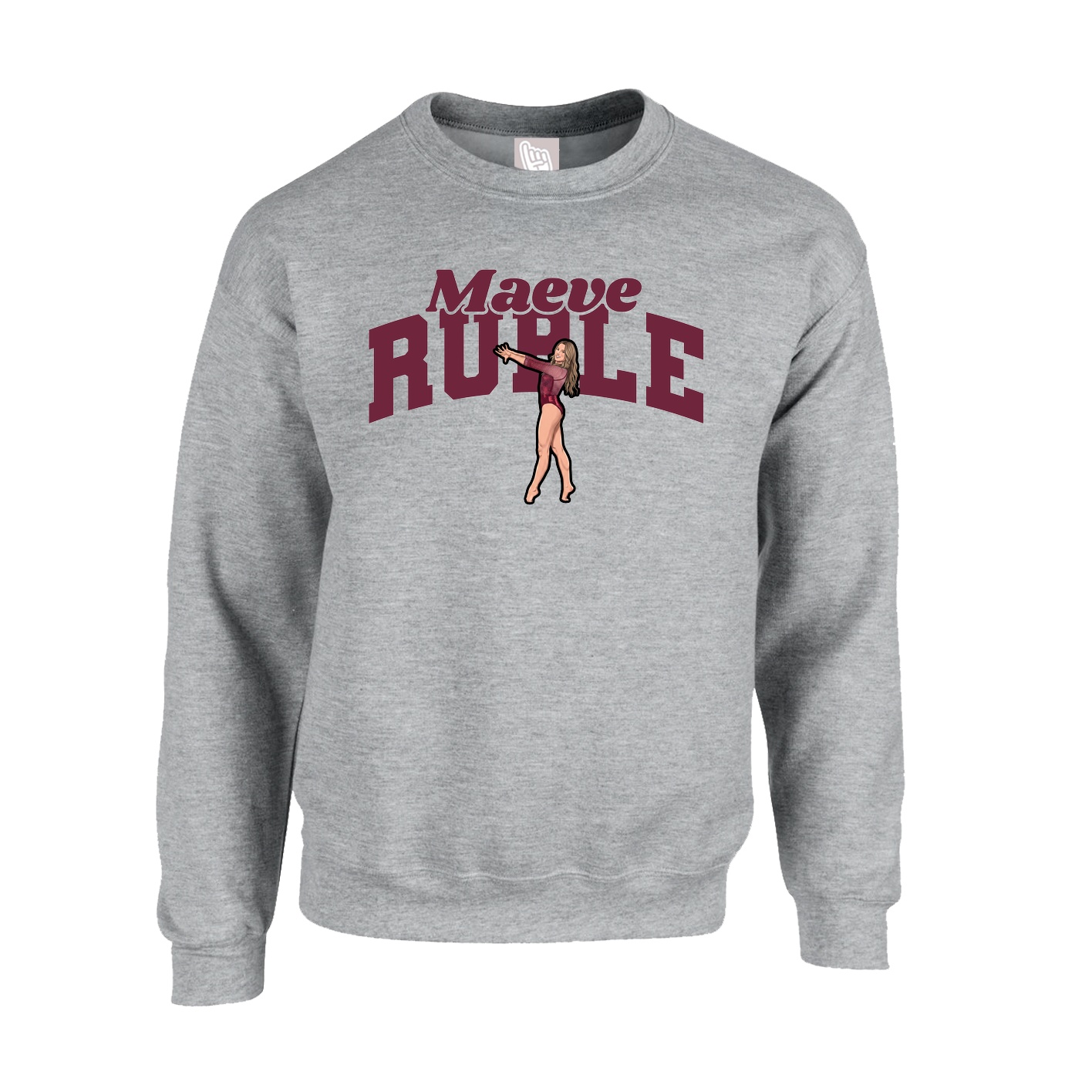 Fleece Crew — Signature Arch in Grey