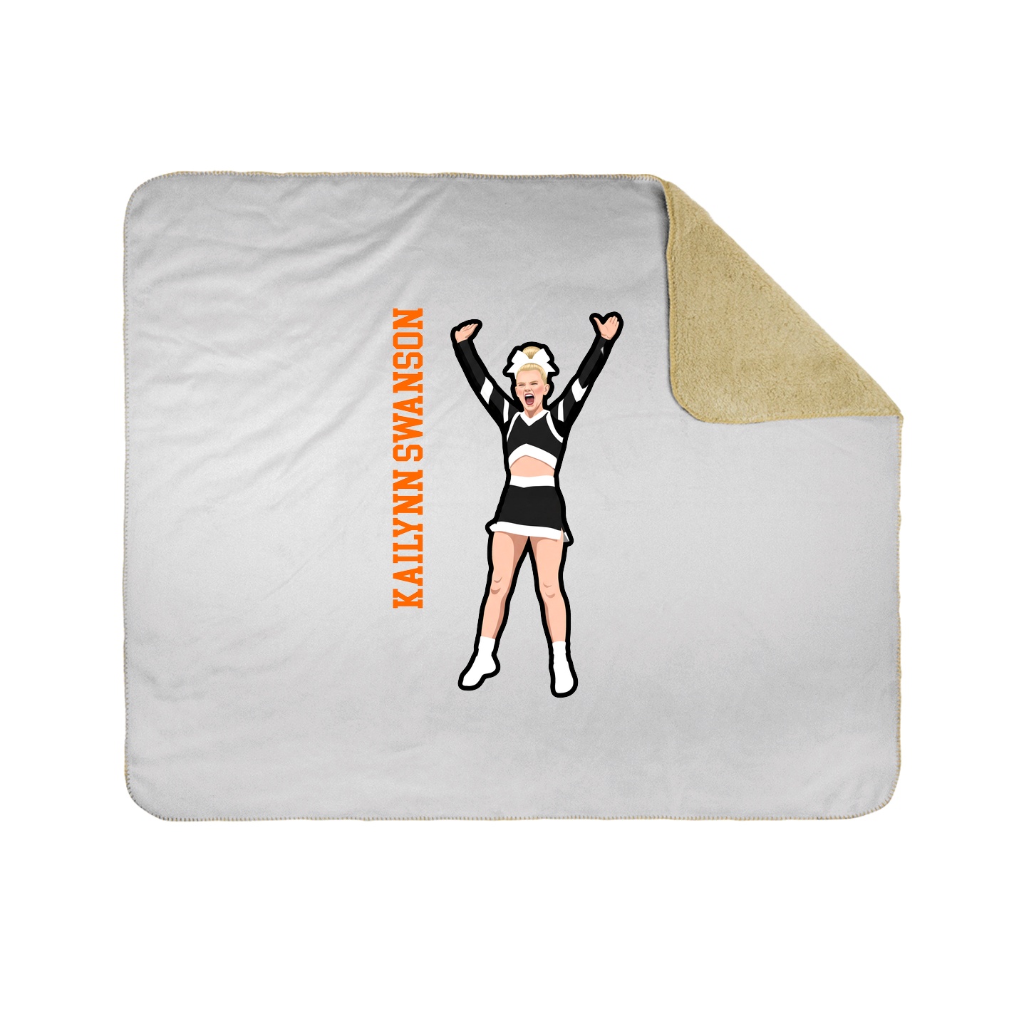 Throw Blanket — Name Vertical in White