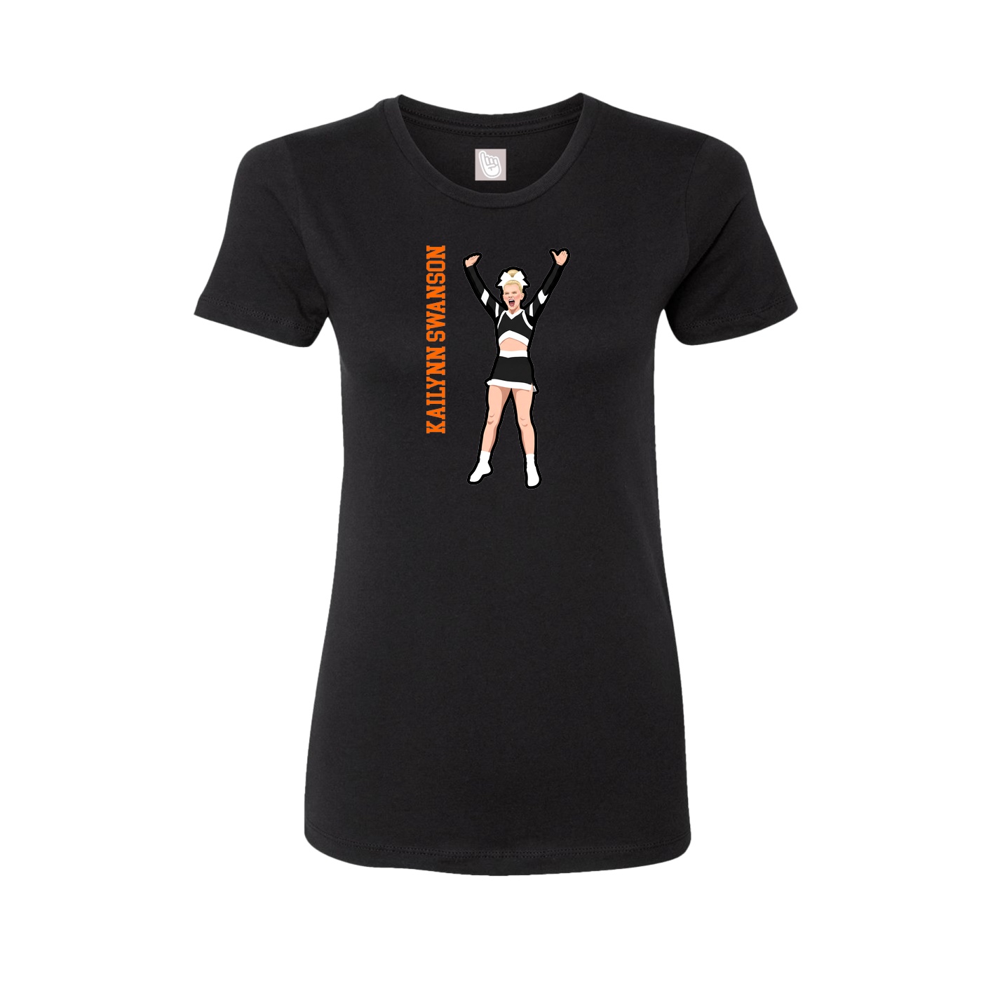 Fitted Women's Tee — Name Vertical in Black