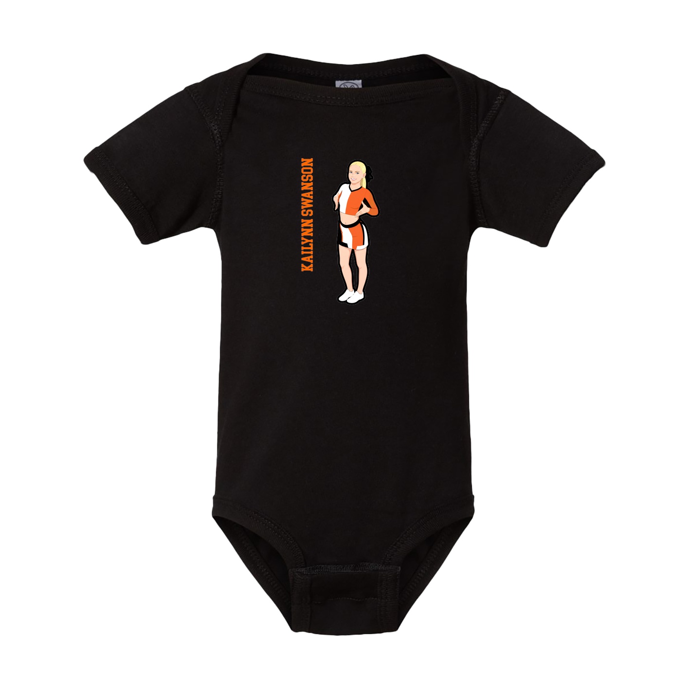 Baby Onesie — Name Vertical in Black