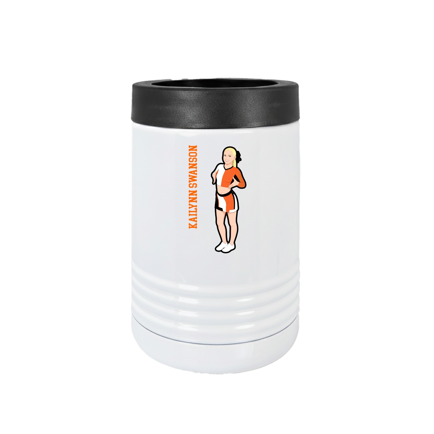 Beverage Holder — Name Vertical in White