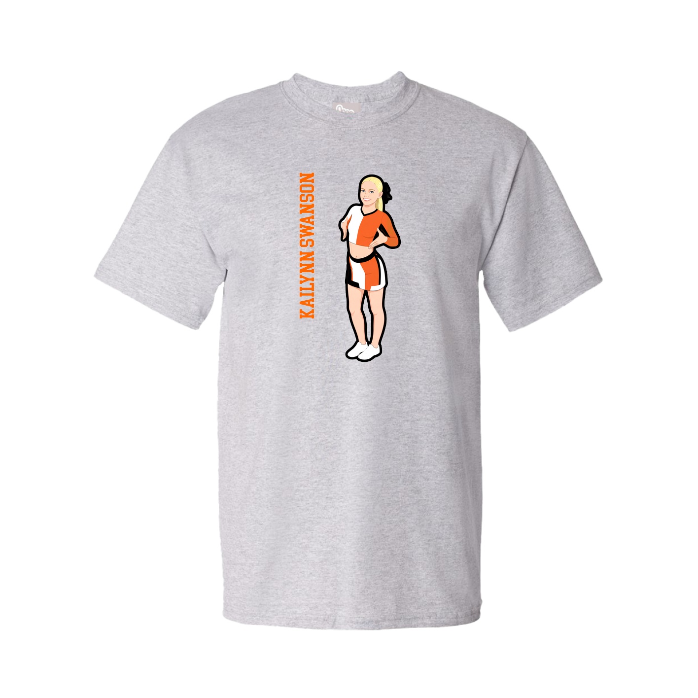 Tee — Name Vertical in Grey