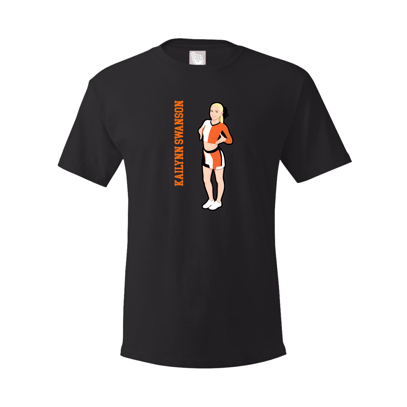 Youth Tee — Name Vertical in Black