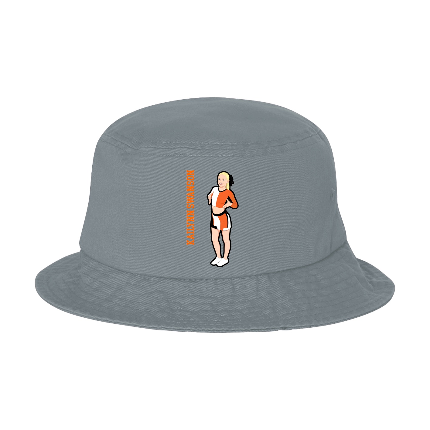 Bucket Cap — Name Vertical in Grey