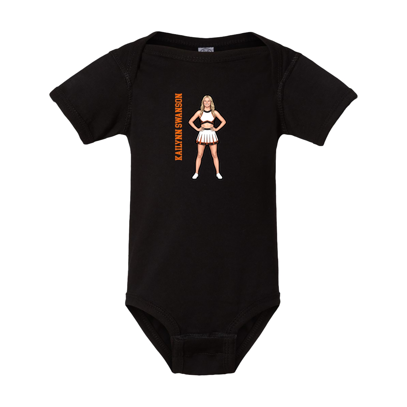 Baby Onesie — Name Vertical in Black